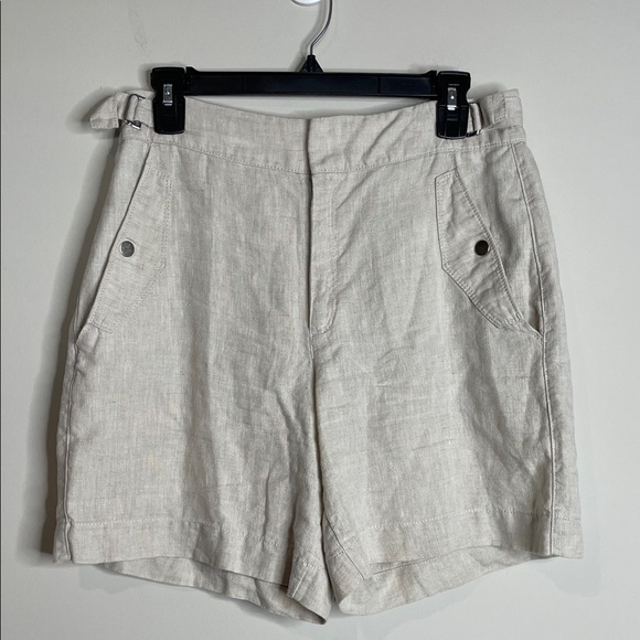 Athleta | Women’s Beige Linen Voyager Shorts Size 6 - Picture 2 of 7